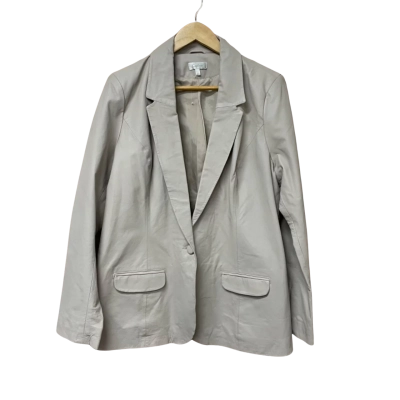 Capture Womens Size 18 Leather Jacket Beige 