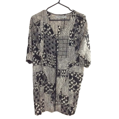 Womens Something Else Casual Dress Black  / Cream / Pattern 