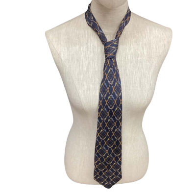 Salvatore Ferragamo Mens Tie Navy Blue / Pattern 