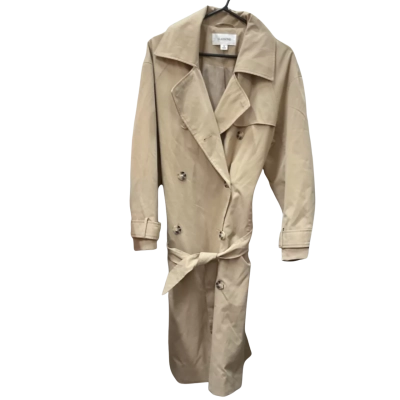 Womens Glassons Size S Trench Coat Beige 