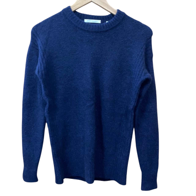 Trenery Navy Blue Italian Yarn Crew Neck Jumper Size XXS (1)