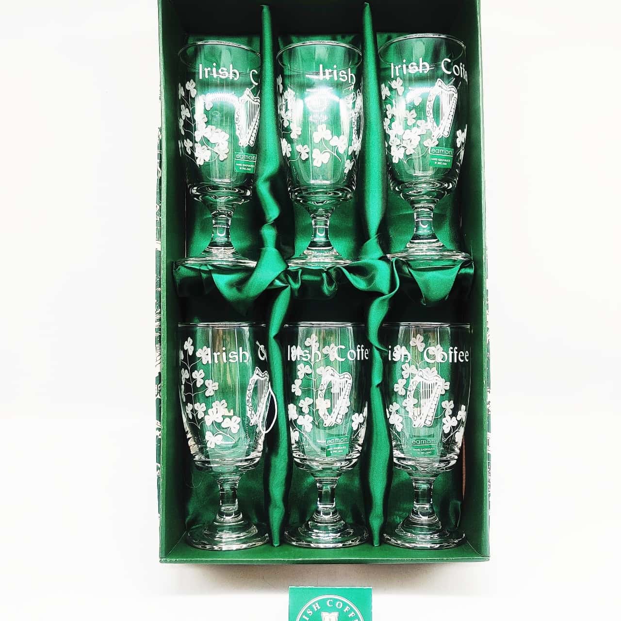 Eamon Glass Hand Crafted Irish Coffee Glasses Set Of 6 In