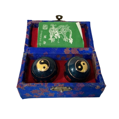 Chinese Ying-Yang Meditation Baoding Balls in Patterned Box