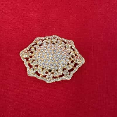  Women's Gold Tone Rhinestone Encrusted Scarf Ring/Clip