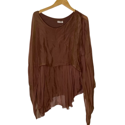  Womens  Size M / S Short Sleeve Top Brown 