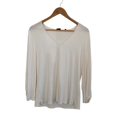 David Lawrence Womens  Size M Long Sleeve Top White 