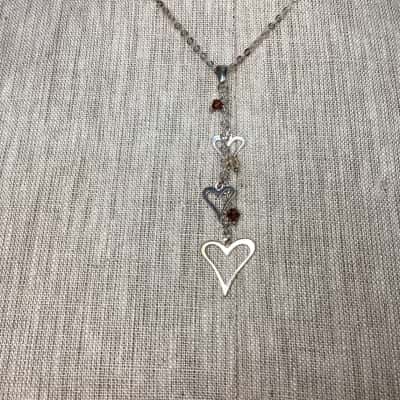  Perlini’s 925 Silver 3 Hearts Necklace