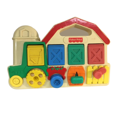 Vintage Fisher Price Baby  Top Pop Up Barn 