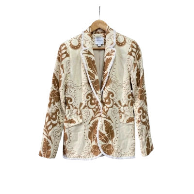Once/Was Womens  Size 1 Blazer Brown / Cream 