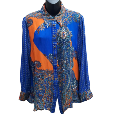 M.E.L Australia 'Border' Paisley Shirt in Size 14