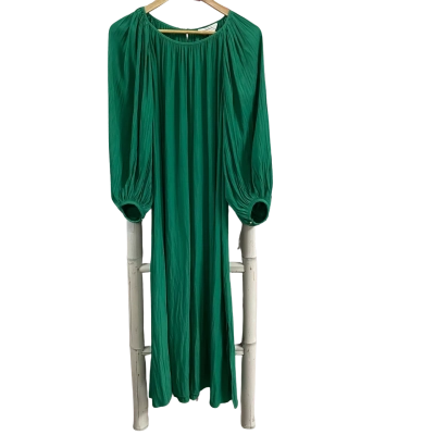 Veronika Maine Womens  Size 12 Puff Sleeve Maxi Dress Green