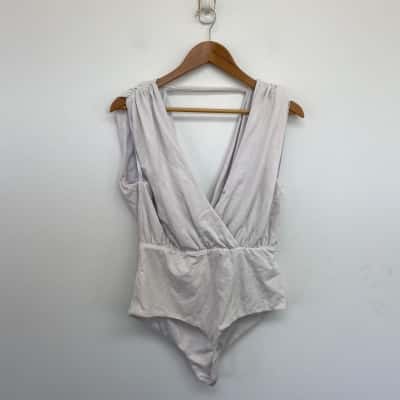 Sheike Light Grey Sleeveless Bodysuit  Size 12 