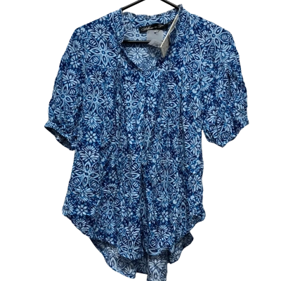 Willow & Tree Women's  Size 10 Floral  / Short Sleeve Top Blue 