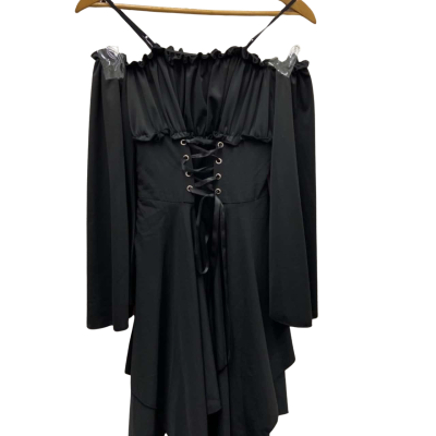 Romwe Womens  Size 6 Midi / Off The Shoulder/Long Sleeve Dress Black  