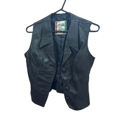 Atelier Womens  Size S Leather no sleeved Jacket 