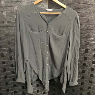 Sass & Bide Womens  Size 8 Long Sleeve Shirt Grey 
