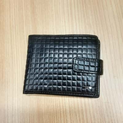 Jag Mens Wallet Black  genuine leather quilted look