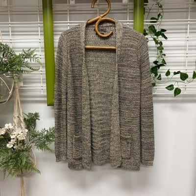 Brax Italian Metallic Yarn Open Cardigan Size 36