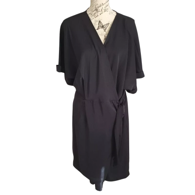 City Chic Womens  Size XS Wrap Dress Black  BNWT