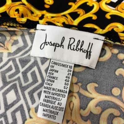 Joseph Ribkoff Womens  Size US18/AUS22 Casual Dress Black  / Pattern / Yellow 