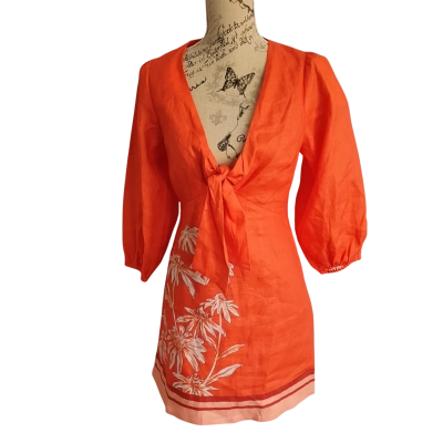 Kivari Womens  Size 8 Mini Dress Floral / Orange BNWT