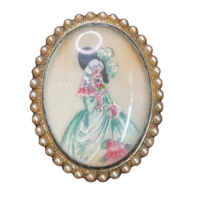 Vintage Womens Brooch Gold Tone/Multicoloured