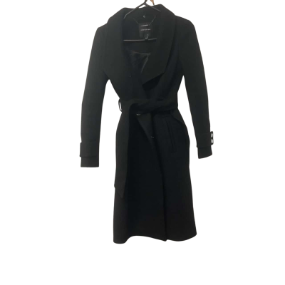 Womens Forever New Size 8 Black Double Breasted Winter Coat 