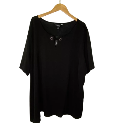 beme Womens  Size XL Short Sleeve Top Black  / Silver 