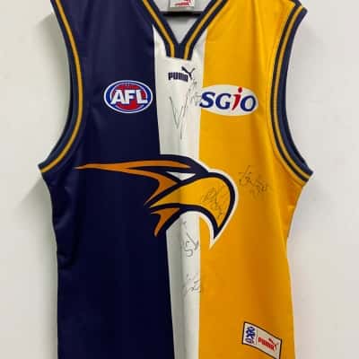 AFL Puma SGIO XXXXL West Coast Eagles Sleeveless Shirt with Signatures 