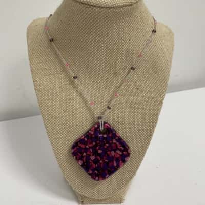  Murano Glass Womens Necklace / Pendant Pink  / Purple 