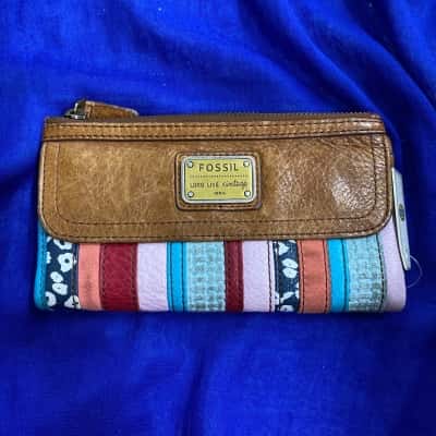 Fossil Womens Leather Purse Brown / Multicoloured 