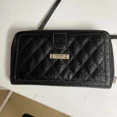 Guess Womens Black  / Silver bag with built in wallet 