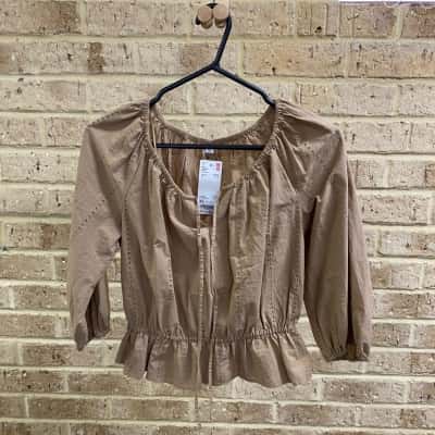 Uniqlo Womens  EMBROIDERY BLOUSE 3/4 SLEEVE Size XS 