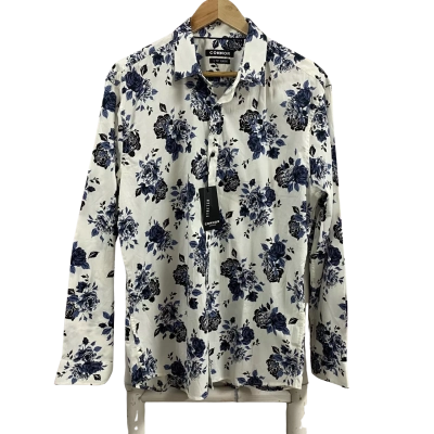 Connor Mens  Size L Carlos Stretch Shirt White/Floral
