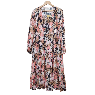 Virtuelle Women's Size 22 Navy Blue and Floral Dress