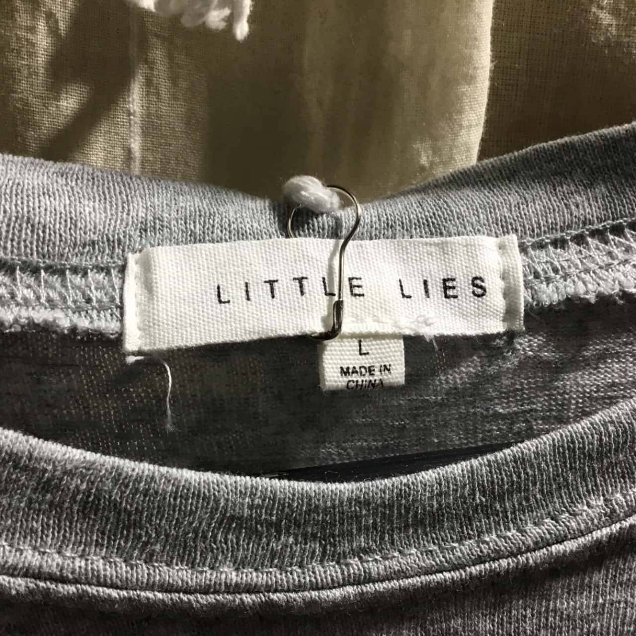 Womens Little Lies Grey Top Size L