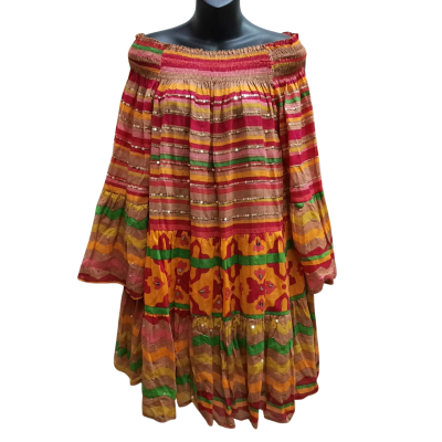 New With Tags MISS JUNE Paris Free Size (8 to 16) Gypsy Sunset Mini Dress