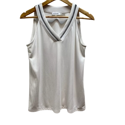 Calvin Klein Womens White Sleeveless Top Size S