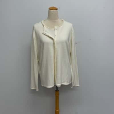 Millers Super Pretty Twin Set /Cream with Gorgeous Pearl Edge Detail Size L & XL - Brand New with Tags - RRP Combined $178.00 ($89.00 each) 