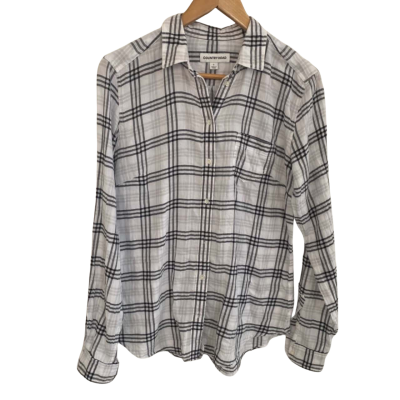 Country Road Mens  Size S Flannel Shirt Black  / White 