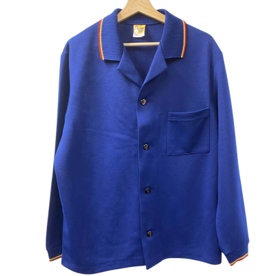  Retro style button up wool shirt / Mens