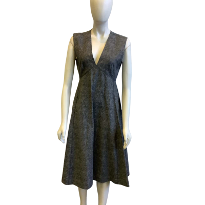 BNWT Country Road Women's Size 10 V-Neck Tweed Dress Black  