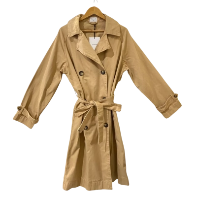 Jac & Mooki Womens  Size M Trench Coat Beige/Tan