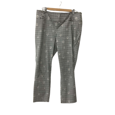 Review Tapered Pants Size 14 Black & White Gingham Cotton Rich