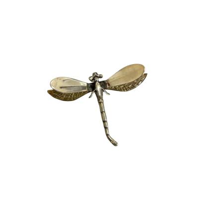  Brooch Sterling Silver with Gold Tone Dragonfly