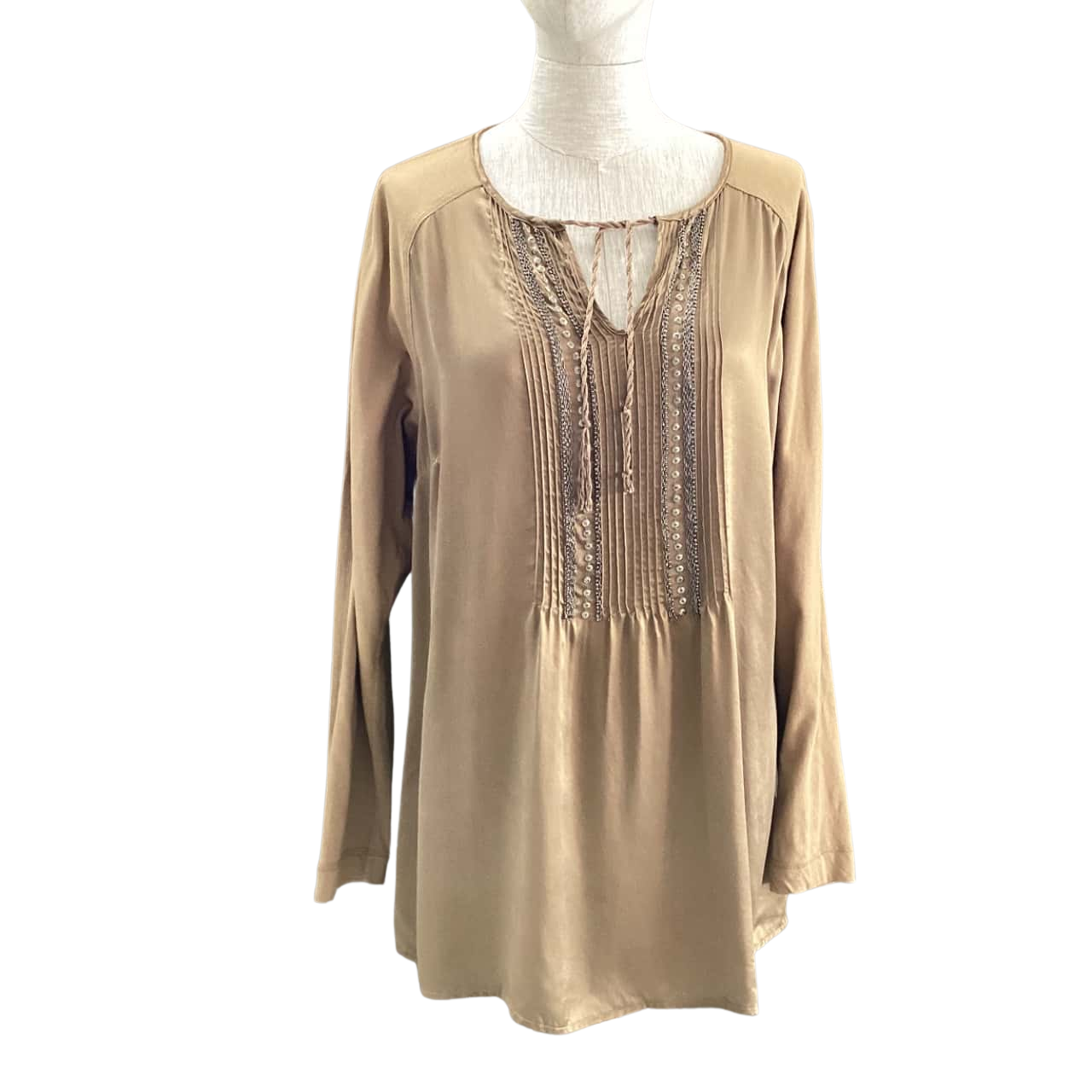 Verge Womens Size L Long Sleeve Bronze Gold Top(s)