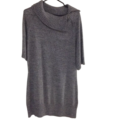 Veronika Maine Womens  Size L Babydoll Dress / Short Sleeve Dress  Grey 