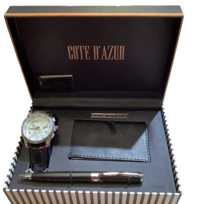  Mens cote d,Azur Watch pen and card holder
