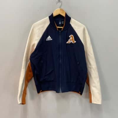 Adidas Mens  Size L Bomber Blue / Brown / Cream 