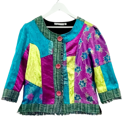 Orientique Multi-coloured Patch Jacket Size 12